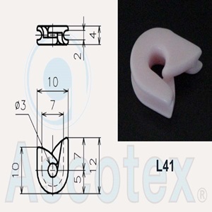 Móc Sứ Ceramic dẫn hướng Ascotex Double Hook Guides L41